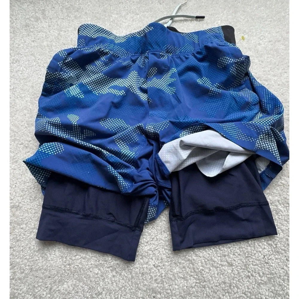 Lululemon T.H.E. Short *Luxtreme Liner 9" Big Pebble Camo Dark Cobalt Sea Mist M - Picture 10 of 10